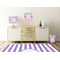 Pink & Purple Damask Square Wall Decal Wooden Desk