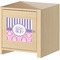 Pink & Purple Damask Square Wall Decal on Wooden Cabinet