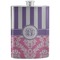 Pink & Purple Damask Stainless Steel Flask (Personalized)