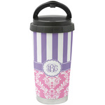 Pink & Purple Damask Stainless Steel Coffee Tumbler (Personalized)