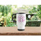 Pink & Purple Damask Stainless Steel Travel Mug with Handle Lifestyle