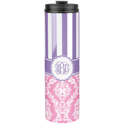 Pink & Purple Damask Stainless Steel Skinny Tumbler - 20 oz (Personalized)