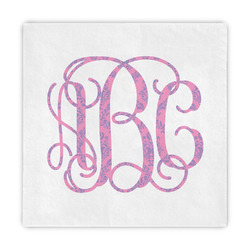 Pink & Purple Damask Standard Decorative Napkins (Personalized)