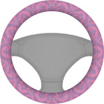 Pink & Purple Damask Steering Wheel Cover (Personalized)