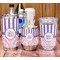 Pink & Purple Damask Stemless Wine Tumbler - Full Print - In Context