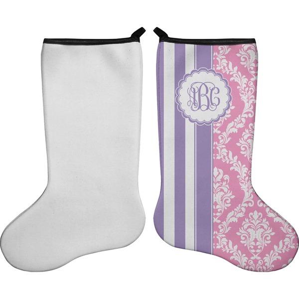 Pink & Purple Damask Stocking - Single-Sided - Approval