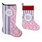 Pink & Purple Damask Stockings - Side by Side compare