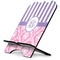Pink & Purple Damask Stylized Tablet Stand - Side View