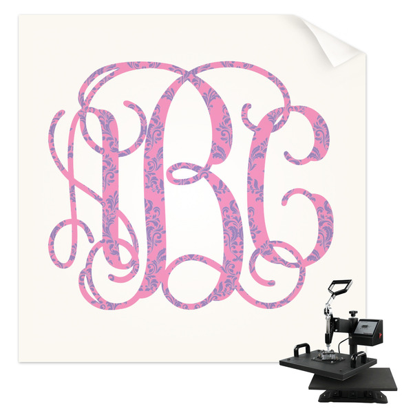 Custom Pink & Purple Damask Sublimation Transfer - Baby / Toddler (Personalized)