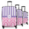Pink & Purple Damask Suitcase Set 1 - MAIN