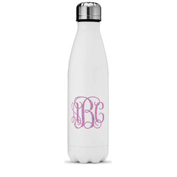 Pink & Purple Damask Water Bottle - 17 oz. - Stainless Steel - Full Color Printing (Personalized)