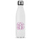 Pink & Purple Damask Water Bottle - 17 oz. - Stainless Steel - Full Color Printing (Personalized)