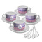 Pink & Purple Damask Tea Cup - Set of 4