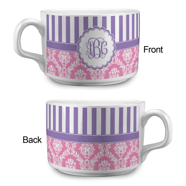 Pink & Purple Damask Tea Cup - Single Apvl