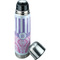 Pink & Purple Damask Thermos - Lid Off