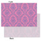 Pink & Purple Damask Tissue Paper - Heavyweight - Small - Front & Back