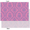 Pink & Purple Damask Tissue Paper - Heavyweight - XL - Front & Back