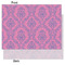 Pink & Purple Damask Tissue Paper - Lightweight - Medium - Front & Back