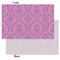 Pink & Purple Damask Tissue Paper - Lightweight - Small - Front & Back