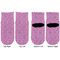 Pink & Purple Damask Toddler Ankle Socks - Double Pair - Front and Back - Apvl