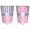 Pink & Purple Damask Trash Can White - Front and Back - Apvl