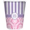 Pink & Purple Damask Waste Basket - Single Sided (White) (Personalized)