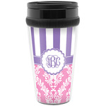 Pink & Purple Damask Acrylic Travel Mug without Handle (Personalized)