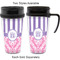 Pink & Purple Damask Travel Mugs - with & without Handle