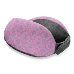 Pink & Purple Damask Travel Neck Pillow