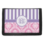 Pink & Purple Damask Trifold Wallet (Personalized)