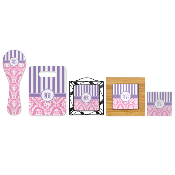 Pink & Purple Damask Trivets