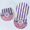 Pink & Purple Damask Two Peanut Shaped Burps - Open and Folded