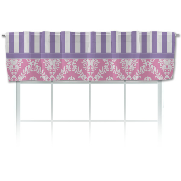 Custom Pink & Purple Damask Valance
