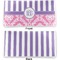 Pink & Purple Damask Vinyl Check Book Cover - Front and Back