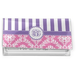 Pink & Purple Damask Vinyl Checkbook Cover (Personalized)