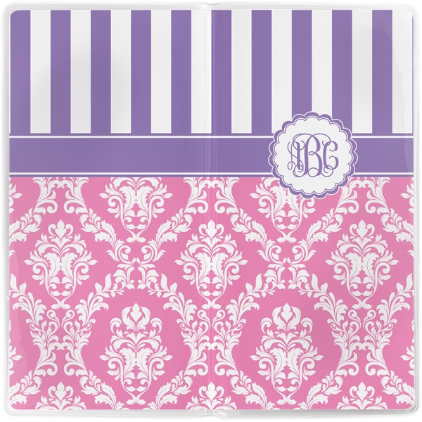 Pink & Purple Damask Vinyl Document Wallet - Apvl