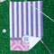 Pink & Purple Damask Waffle Weave Golf Towel - In Context