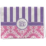 Pink & Purple Damask Kitchen Towel - Waffle Weave - Full Color Print (Personalized)