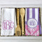 Pink & Purple Damask Waffle Weave Towels - 2 Print Styles