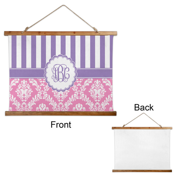 Pink & Purple Damask Wall Hanging Tapestry - Landscape - APPROVAL