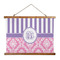 Pink & Purple Damask Wall Hanging Tapestry - Wide (Personalized)