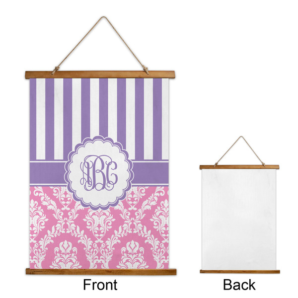 Pink & Purple Damask Wall Hanging Tapestry - Portrait - APPROVAL