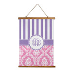 Pink & Purple Damask Wall Hanging Tapestry (Personalized)