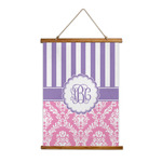 Pink & Purple Damask Wall Hanging Tapestry (Personalized)