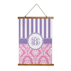Pink & Purple Damask Wall Hanging Tapestry (Personalized)