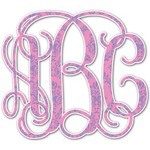 Pink & Purple Damask Monogram Decal - Medium (Personalized)