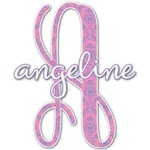 Pink & Purple Damask Name & Initial Decal - Up to 18"x18" (Personalized)