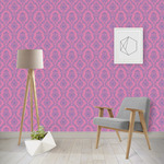 Pink & Purple Damask Wallpaper & Surface Covering (Water Activated - Removable)