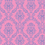 Pink & Purple Damask Wallpaper & Surface Covering (Water Activated 24"x 24" Sample)