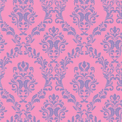 Pink & Purple Damask Wallpaper & Surface Covering (Peel & Stick 24"x 24" Sample)